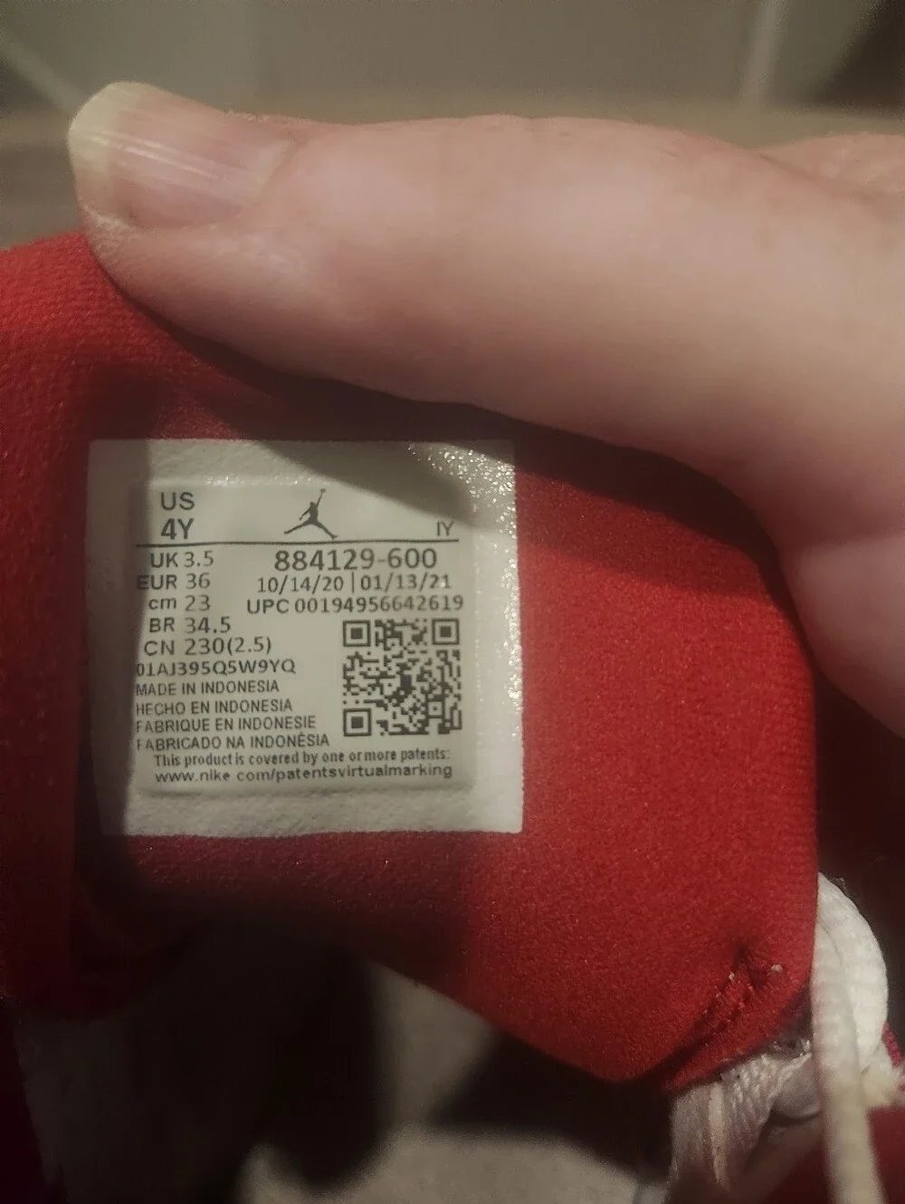 Air Jordan 13 Retro Gym Red White Red Gray Athletic Sneaker Size 1Y IH2083-209